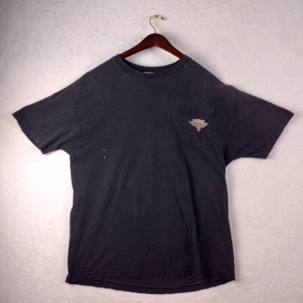 Old Guys Rule Garage Pocket T-Shirt Mens Black Short Sleeve Graphic Tee XL